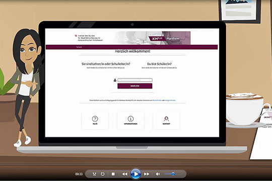 Screenshot des Videos zur Plattform der individuellen Kompetenzmessung PLUS